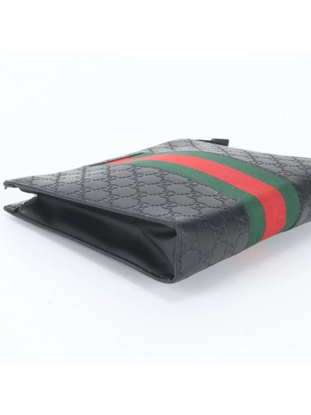 Gucci Guccissima Sherry Line Leather Clutch Pouch Business